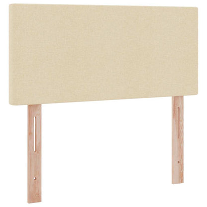 Bett mit Stauraum und LED mit Matratze Creme 90 x 190 cm Stoff