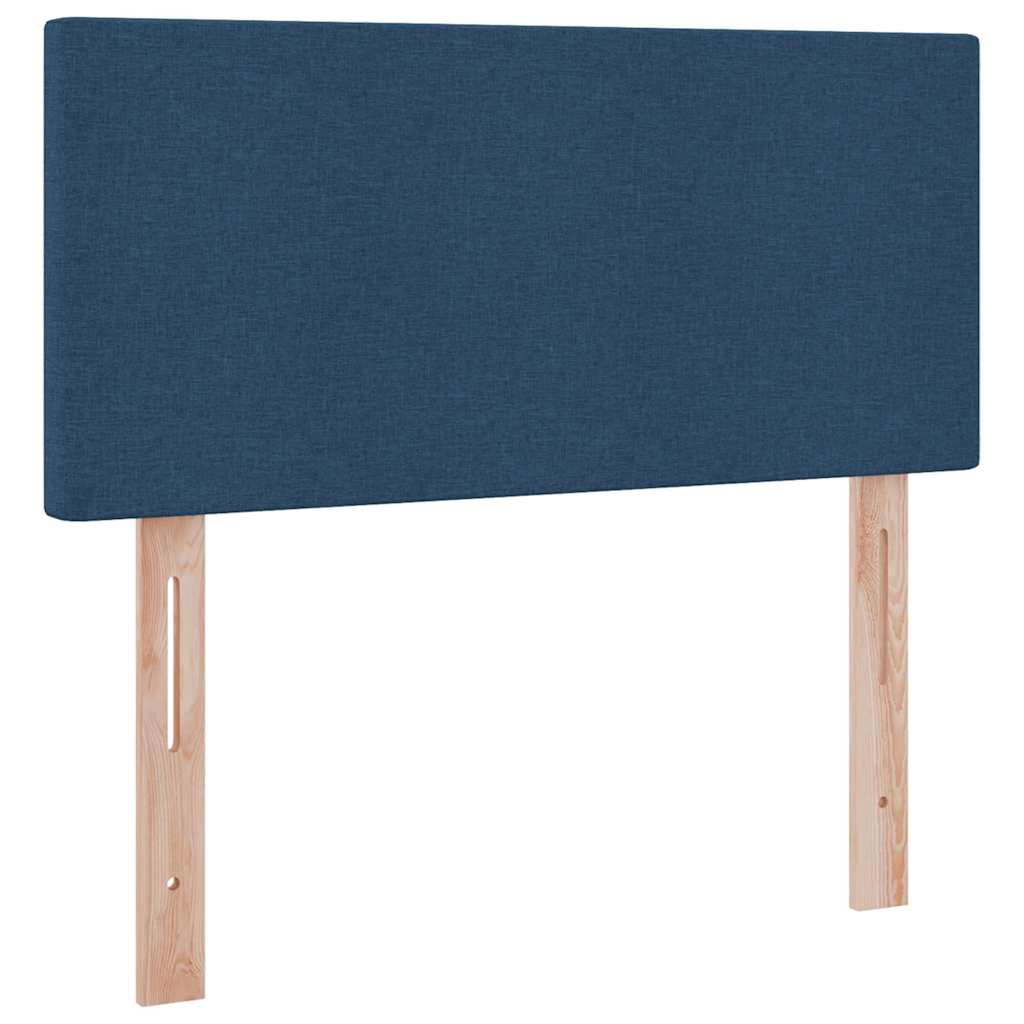 vidaXL Bett mit Stauraum und LED mit Matratze Blau 90 x 200 cm Stoff