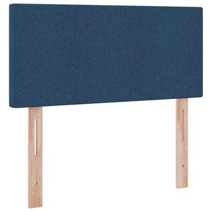vidaXL Bett mit Stauraum und LED mit Matratze Blau 90 x 200 cm Stoff