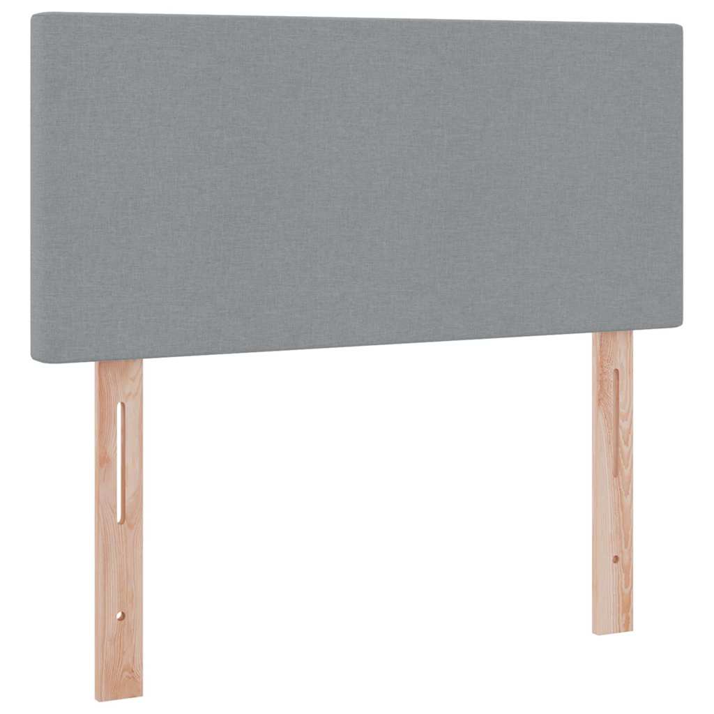 vidaXL Bett mit Stauraum und LED mit LED Hellgrau 100 x 200 cm Stoff