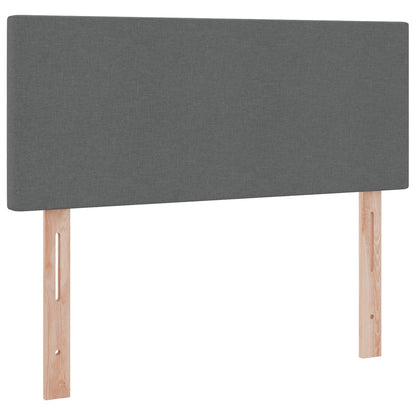 Bett mit Stauraum und LED mit LED Dunkelgrau 120 x 190 cm Stoff