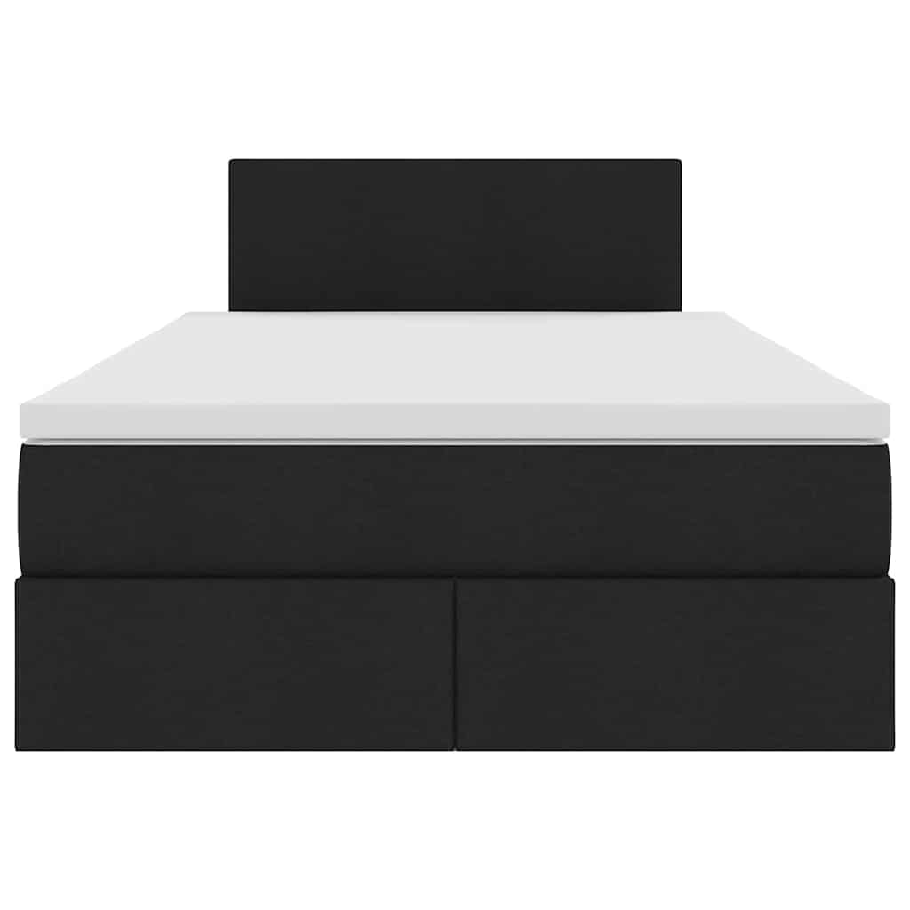 Bett mit Stauraum und LED mit LED Schwarz 120 x 200 cm Stoff