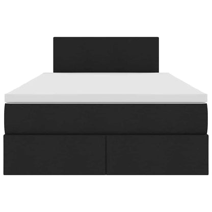 Bett mit Stauraum und LED mit LED Schwarz 120 x 200 cm Stoff