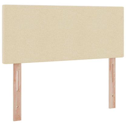 Bett mit Stauraum und LED mit Matratze Creme 120 x 200 cm Stoff