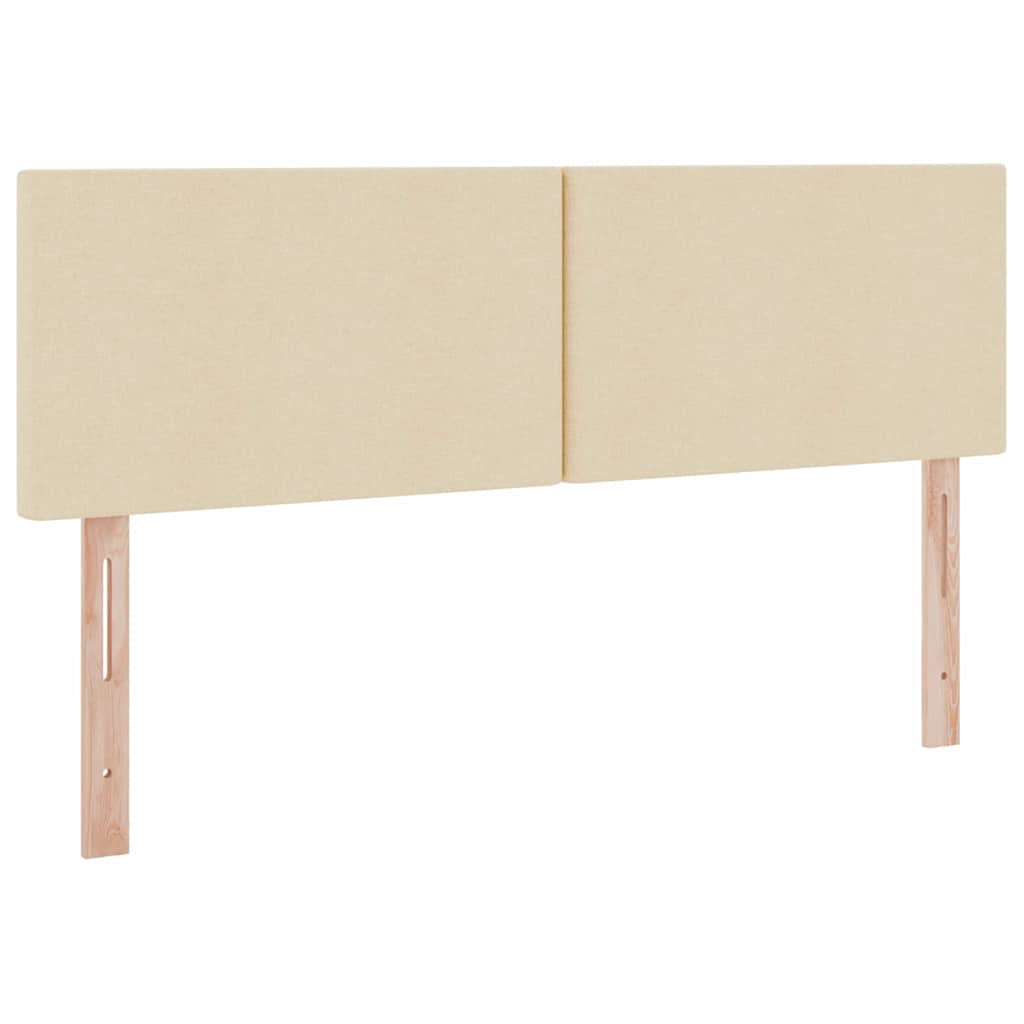 Bett mit Stauraum und LED mit Matratze Creme 140 x 200 cm Stoff