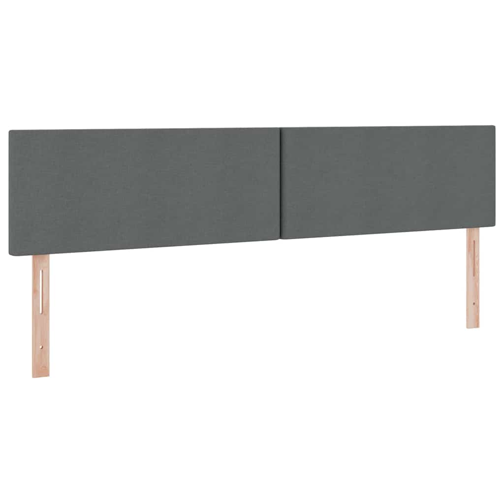 Bett mit Stauraum und LED mit LED Dunkelgrau 200 x 200 cm Stoff