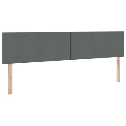 Bett mit Stauraum und LED mit LED Dunkelgrau 200 x 200 cm Stoff