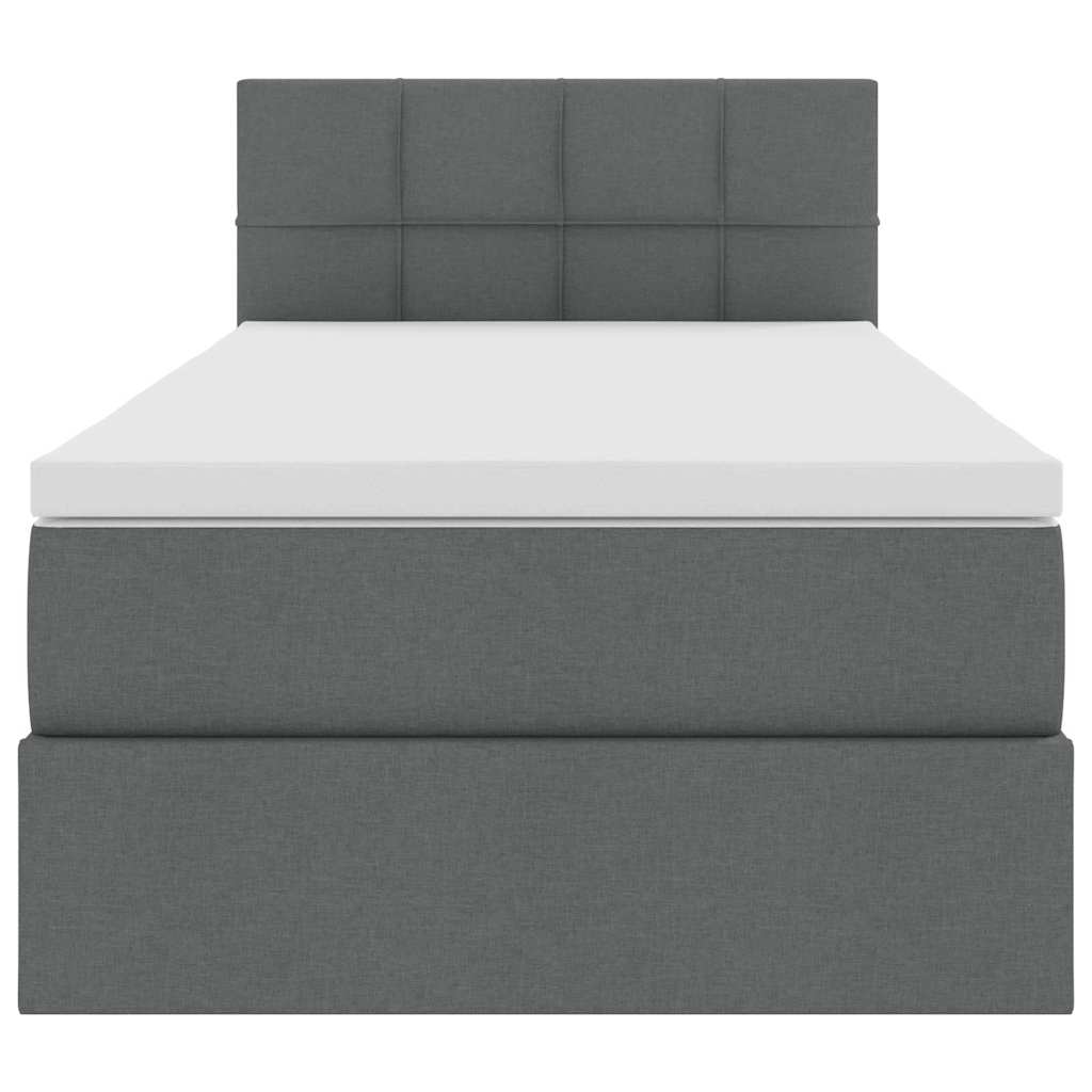 vidaXL Bett mit Stauraum und LED mit LED Dunkelgrau 90 x 190 cm Stoff