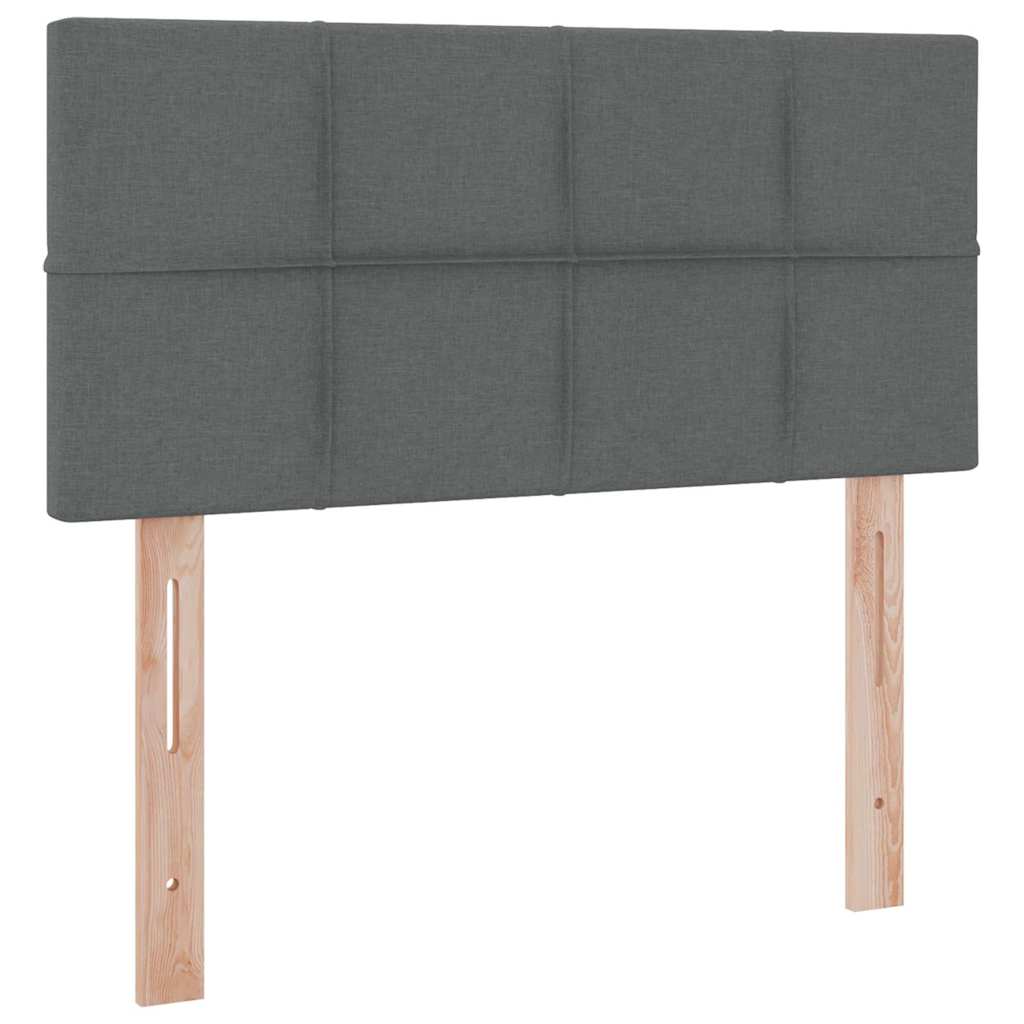 vidaXL Bett mit Stauraum und LED mit LED Dunkelgrau 90 x 190 cm Stoff