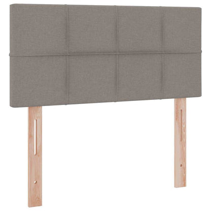 Bett mit Stauraum und LED mit Matratze Taupe 90 x 200 cm Stoff