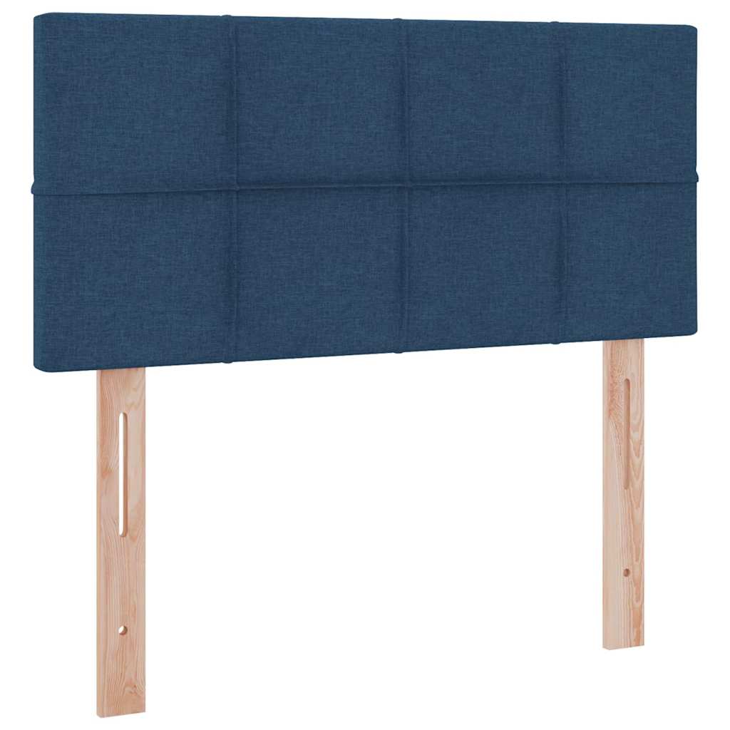 vidaXL Bett mit Stauraum und LED mit Matratze Blau 90 x 200 cm Stoff