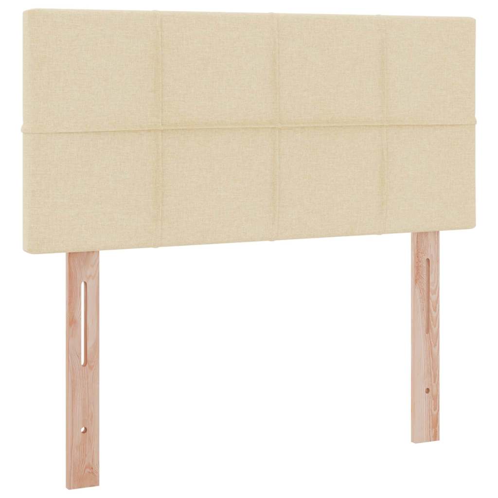 Bett mit Stauraum und LED mit Matratze Creme 100 x 200 cm Stoff