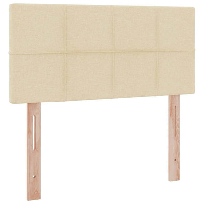 Bett mit Stauraum und LED mit Matratze Creme 100 x 200 cm Stoff