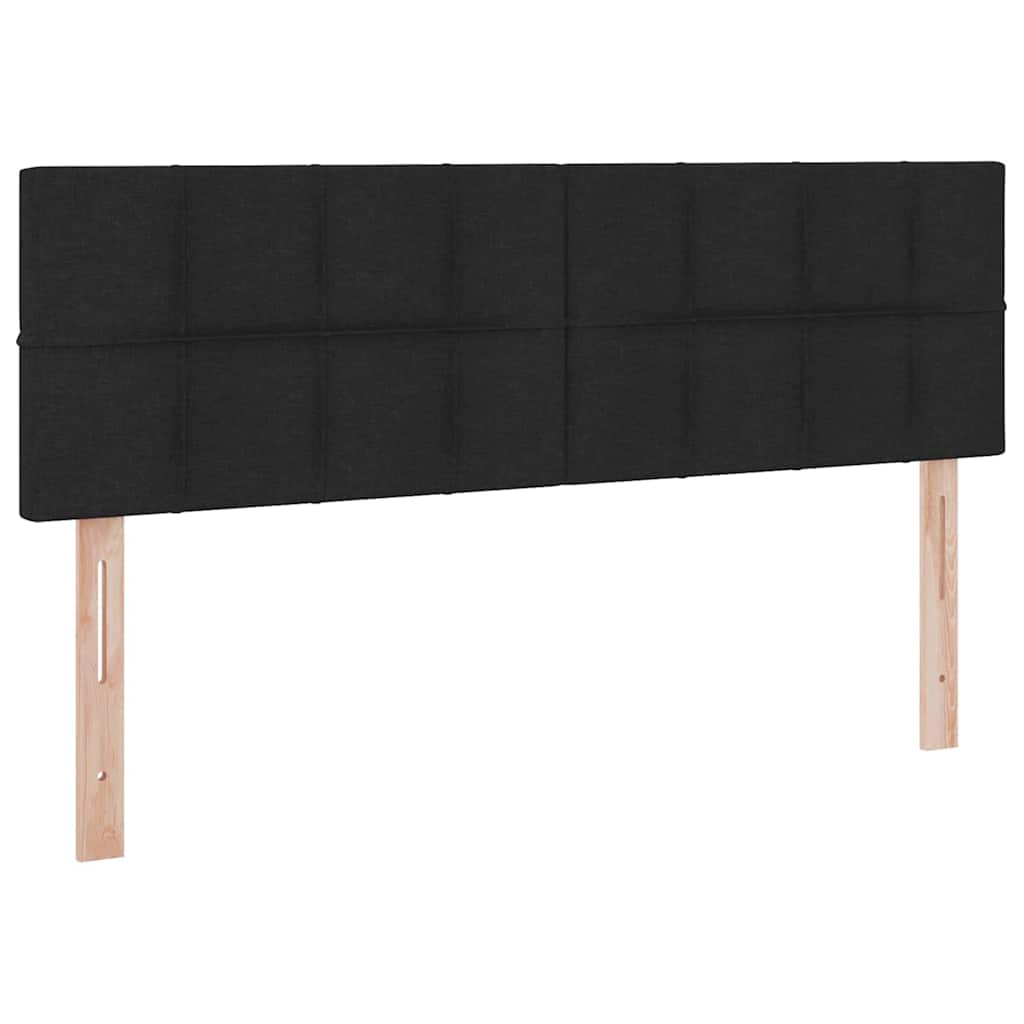 Bett mit Stauraum und LED mit LED Schwarz 140 x 200 cm Stoff