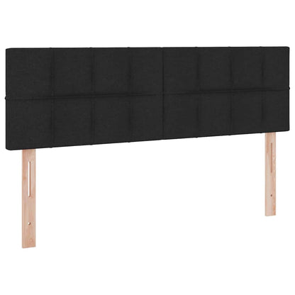 Bett mit Stauraum und LED mit LED Schwarz 140 x 200 cm Stoff