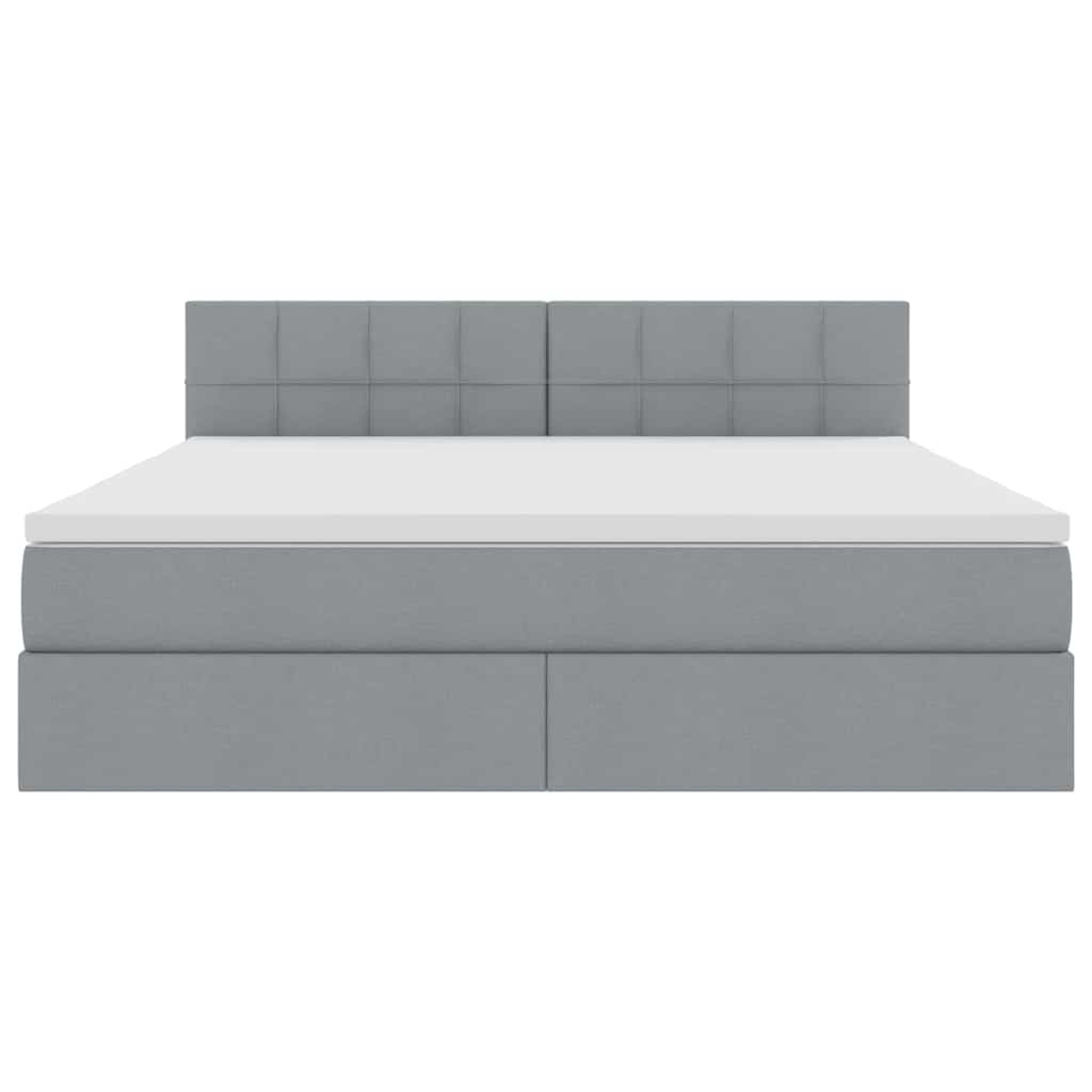 vidaXL Bett mit Stauraum und LED mit LED Hellgrau 160 x 200 cm Stoff