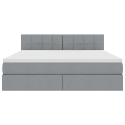 vidaXL Bett mit Stauraum und LED mit LED Hellgrau 160 x 200 cm Stoff
