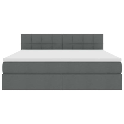 vidaXL Bett mit Stauraum und LED mit LED Dunkelgrau 160 x 200 cm Stoff