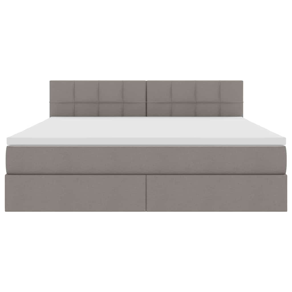 vidaXL Bett mit Stauraum und LED mit Matratze Taupe 160 x 200 cm Stoff