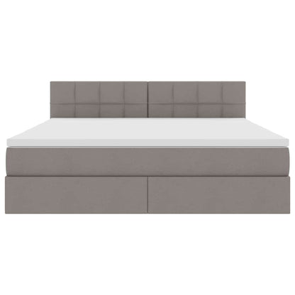 vidaXL Bett mit Stauraum und LED mit Matratze Taupe 160 x 200 cm Stoff