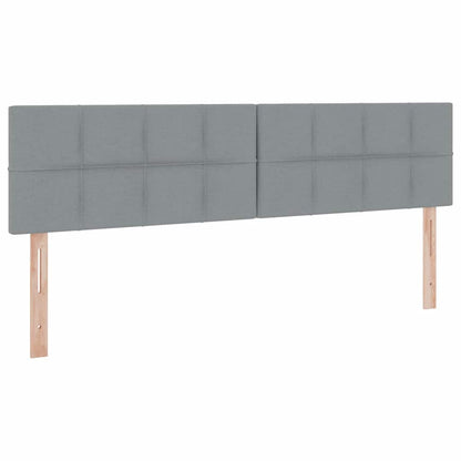 Bett mit Stauraum und LED mit LED Hellgrau 180 x 200 cm Stoff