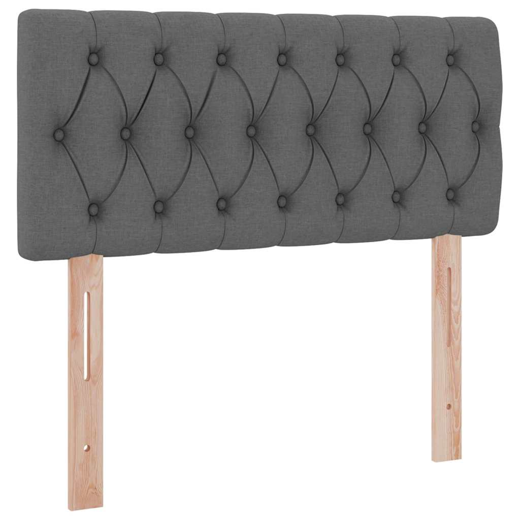 Bett mit Stauraum und LED mit LED Dunkelgrau 90 x 190 cm Stoff