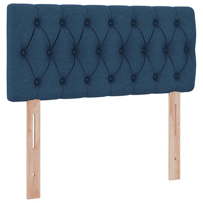 Bett mit Stauraum und LED mit Matratze Blau 100 x 200 cm Stoff