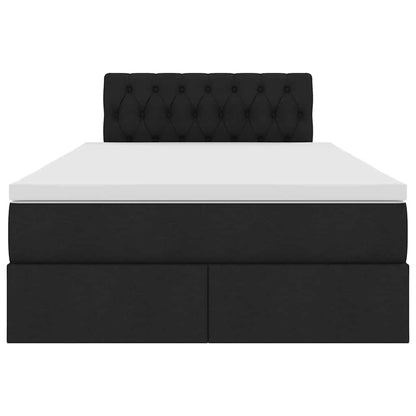 Bett mit Stauraum und LED mit LED Schwarz 120 x 190 cm Stoff