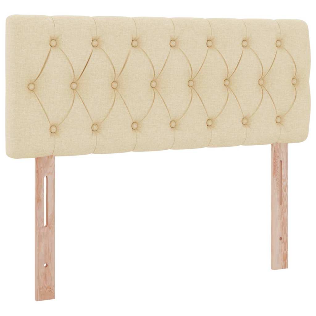 Bett mit Stauraum und LED mit Matratze Creme 120 x 200 cm Stoff