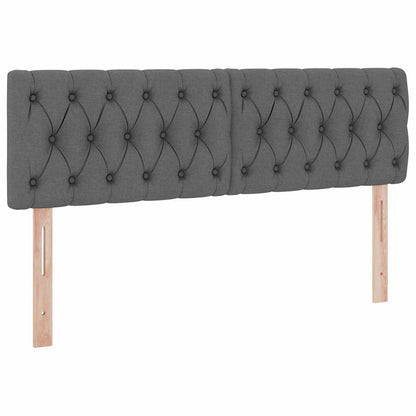 Bett mit Stauraum und LED mit LED Dunkelgrau 140 x 190 cm Stoff