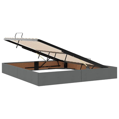vidaXL Bett mit Stauraum und LED mit LED Dunkelgrau 160 x 200 cm Stoff