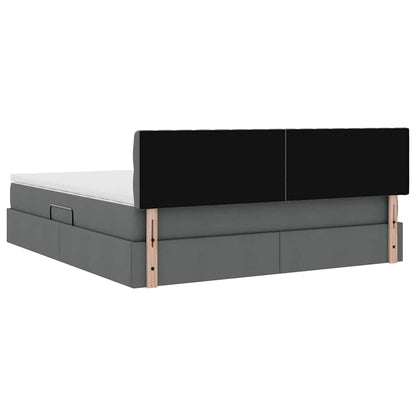 vidaXL Bett mit Stauraum und LED mit LED Dunkelgrau 160 x 200 cm Stoff