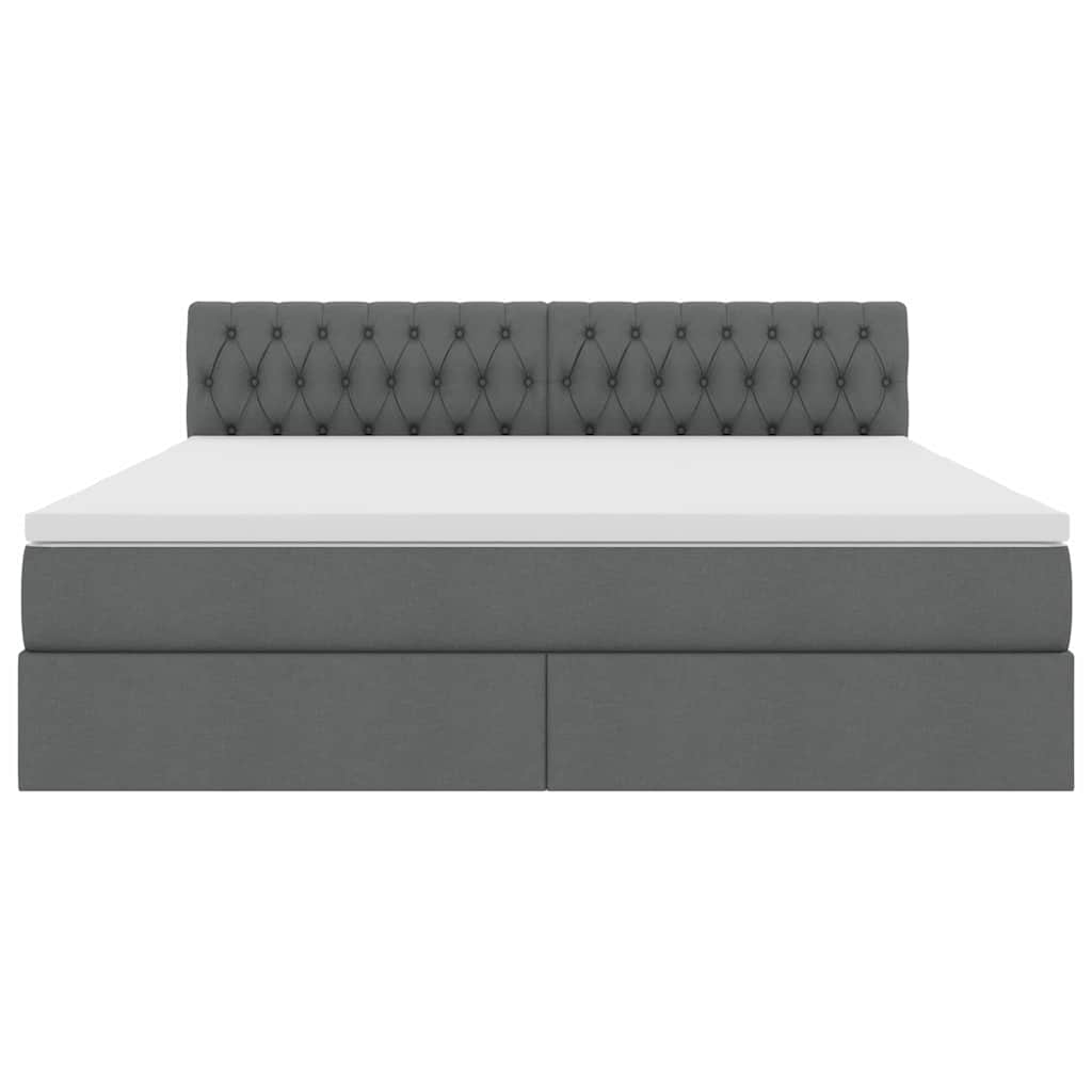 vidaXL Bett mit Stauraum und LED mit LED Dunkelgrau 160 x 200 cm Stoff