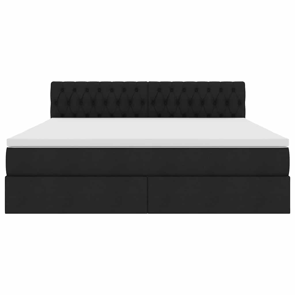 vidaXL Bett mit Stauraum und LED mit LED Schwarz 160 x 200 cm Stoff
