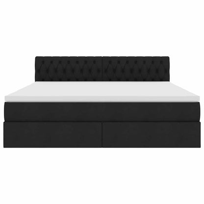 vidaXL Bett mit Stauraum und LED mit LED Schwarz 160 x 200 cm Stoff