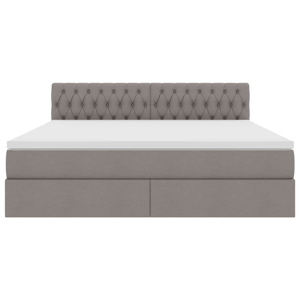 vidaXL Bett mit Stauraum und LED mit Matratze Taupe 160 x 200 cm Stoff