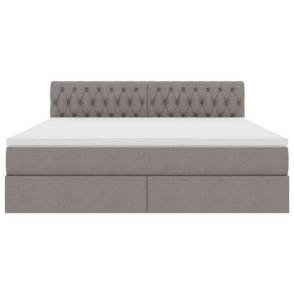 vidaXL Bett mit Stauraum und LED mit Matratze Taupe 160 x 200 cm Stoff