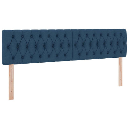 vidaXL Bett mit Stauraum und LED mit Matratze Blau 160 x 200 cm Stoff