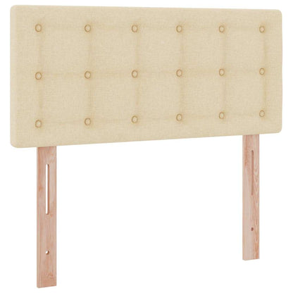 Bett mit Stauraum und LED mit Matratze Creme 90 x 190 cm Stoff