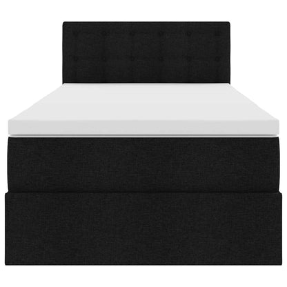 vidaXL Bett mit Stauraum und LED mit LED Schwarz 90 x 200 cm Stoff