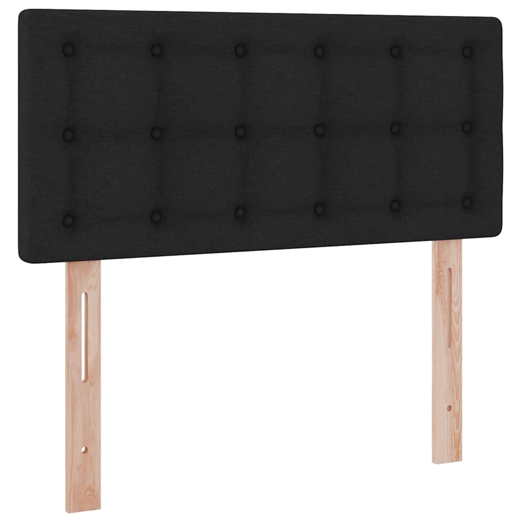 vidaXL Bett mit Stauraum und LED mit LED Schwarz 90 x 200 cm Stoff