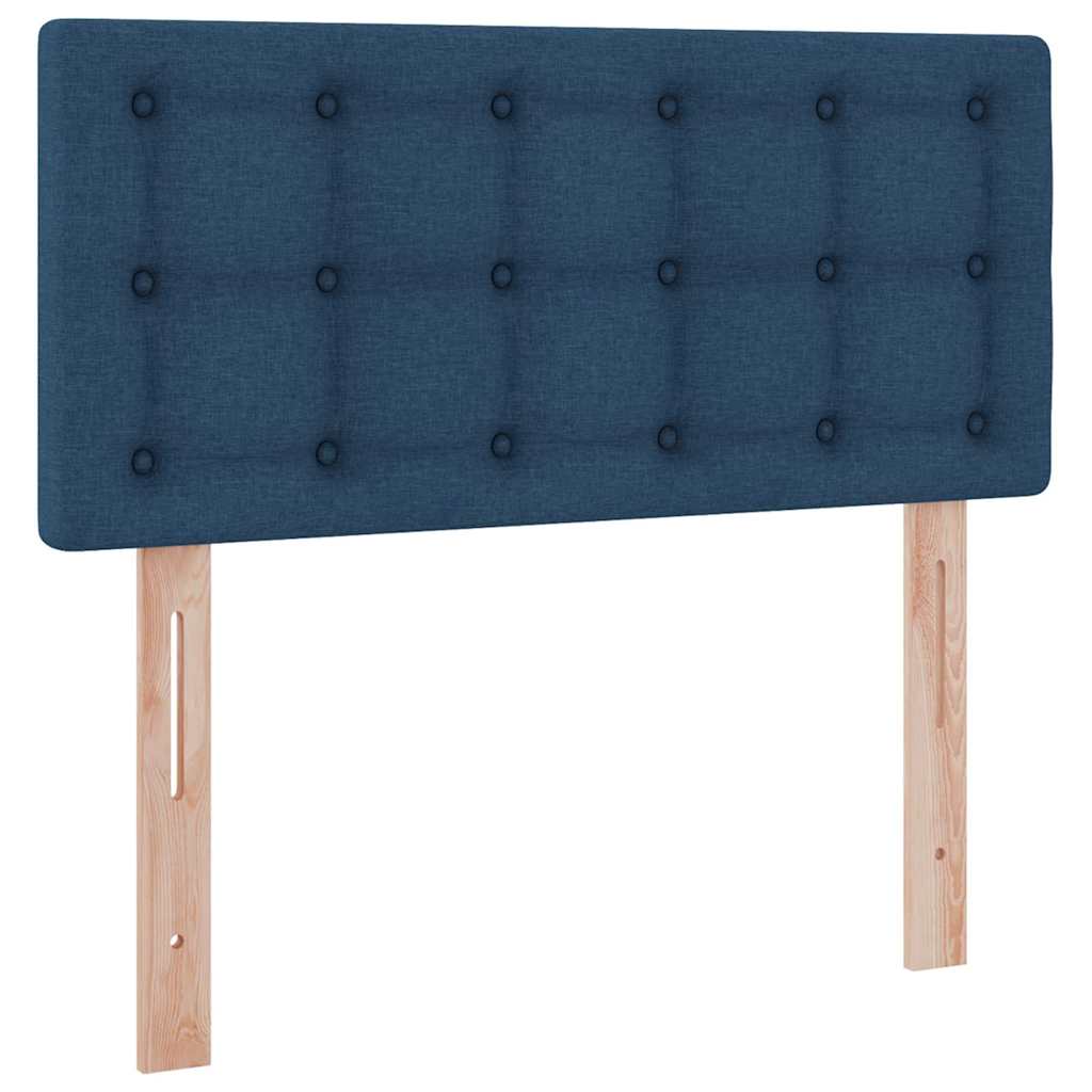 vidaXL Bett mit Stauraum und LED mit Matratze Blau 90 x 200 cm Stoff