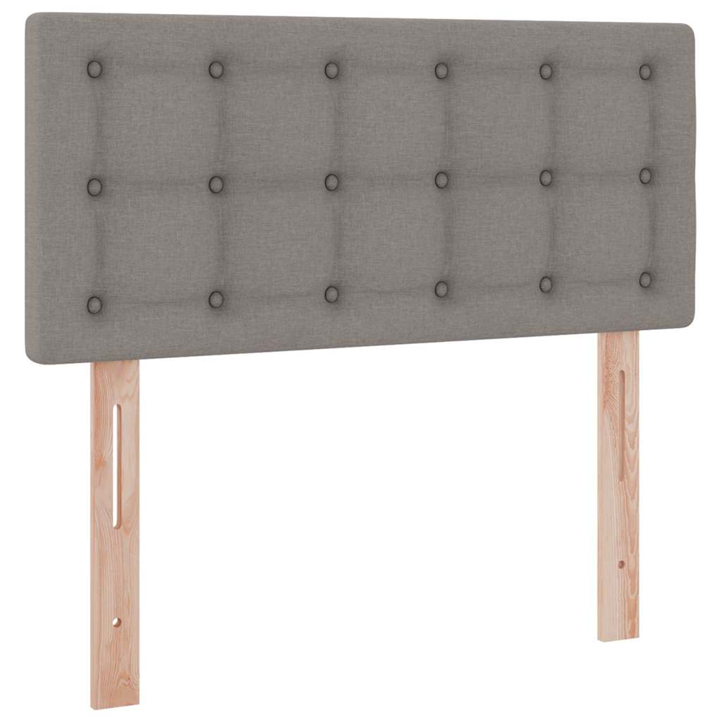Bett mit Stauraum und LED mit Matratze Taupe 100 x 200 cm Stoff