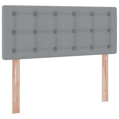 Bett mit Stauraum und LED mit LED Hellgrau 120 x 190 cm Stoff