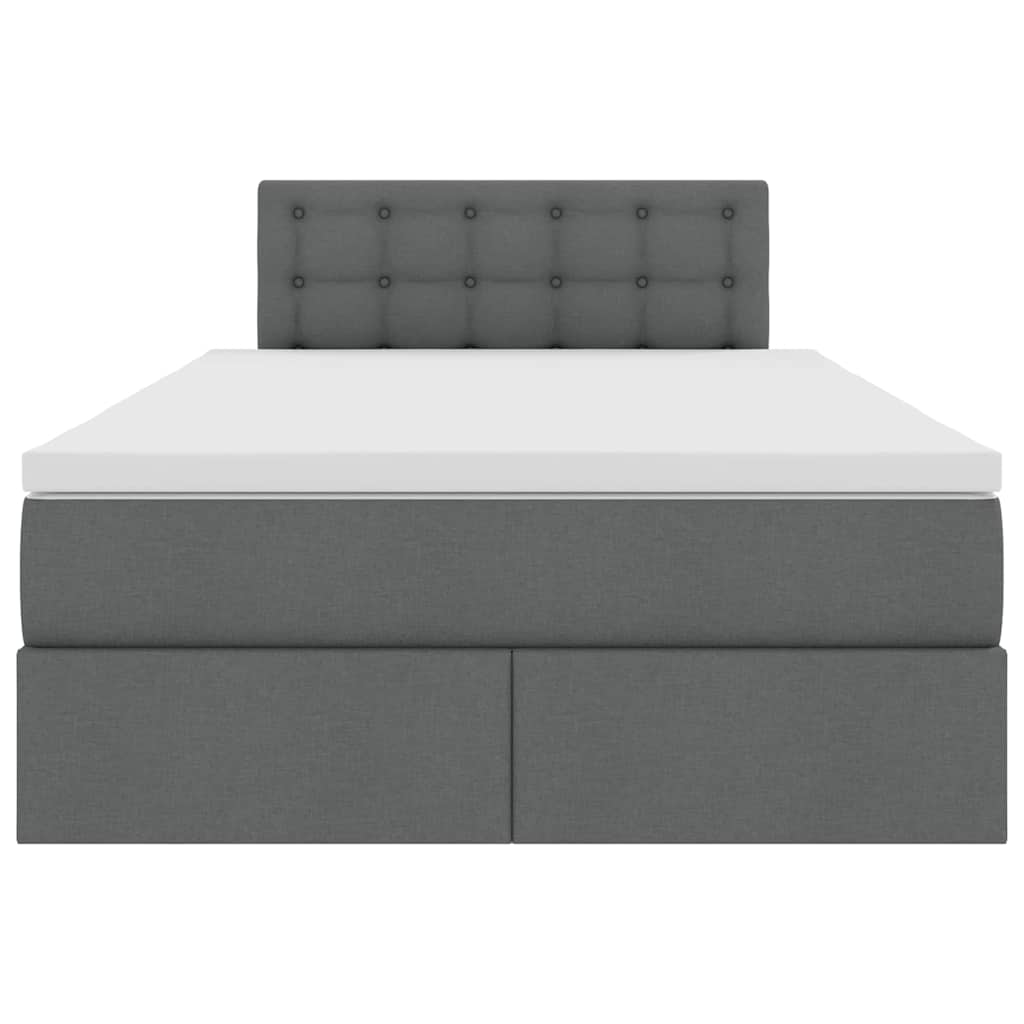 Bett mit Stauraum und LED mit LED Dunkelgrau 120 x 190 cm Stoff