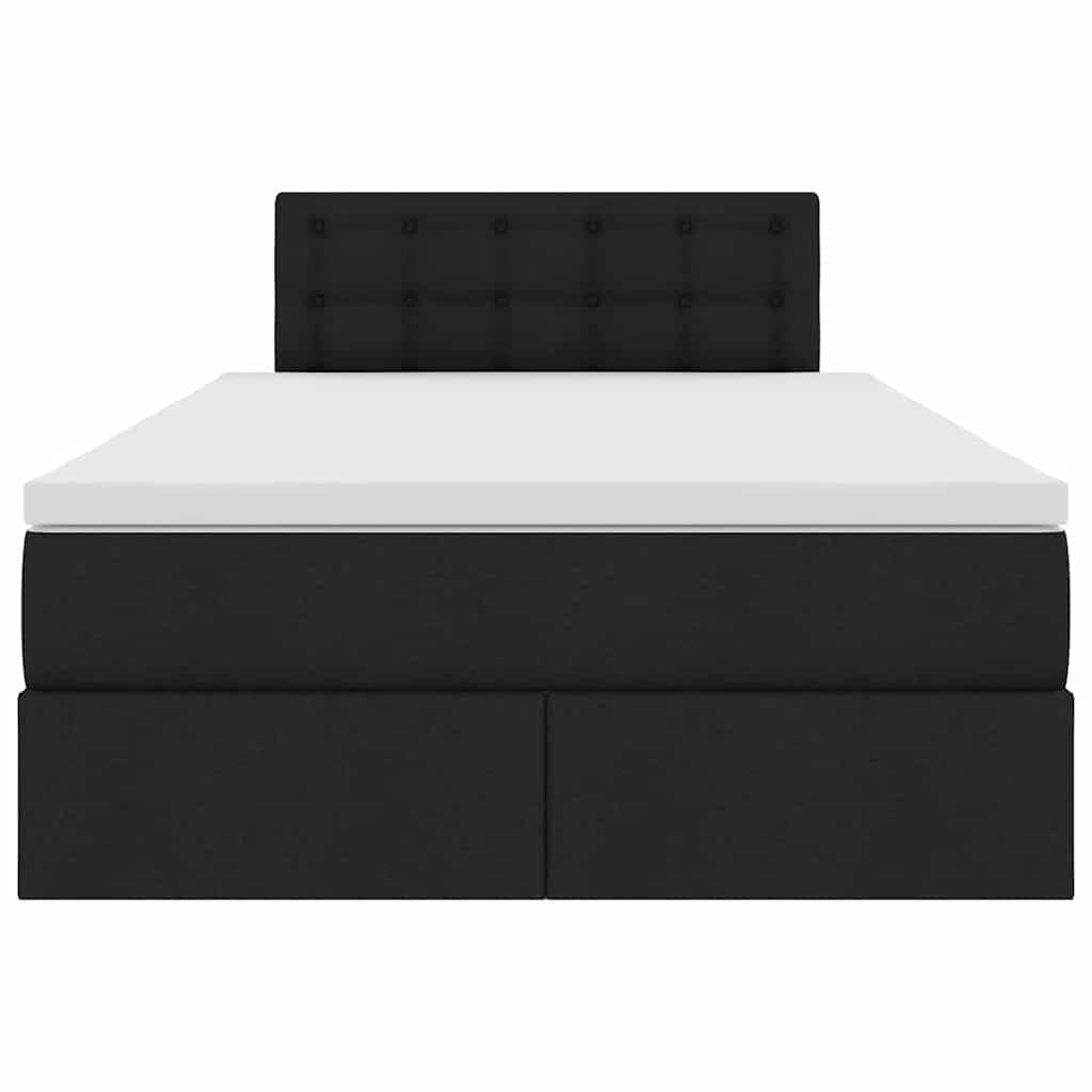 vidaXL Bett mit Stauraum und LED mit LED Schwarz 120 x 200 cm Stoff