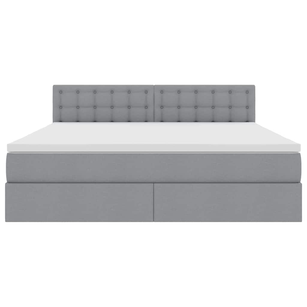 vidaXL Bett mit Stauraum und LED mit LED Hellgrau 160 x 200 cm Stoff