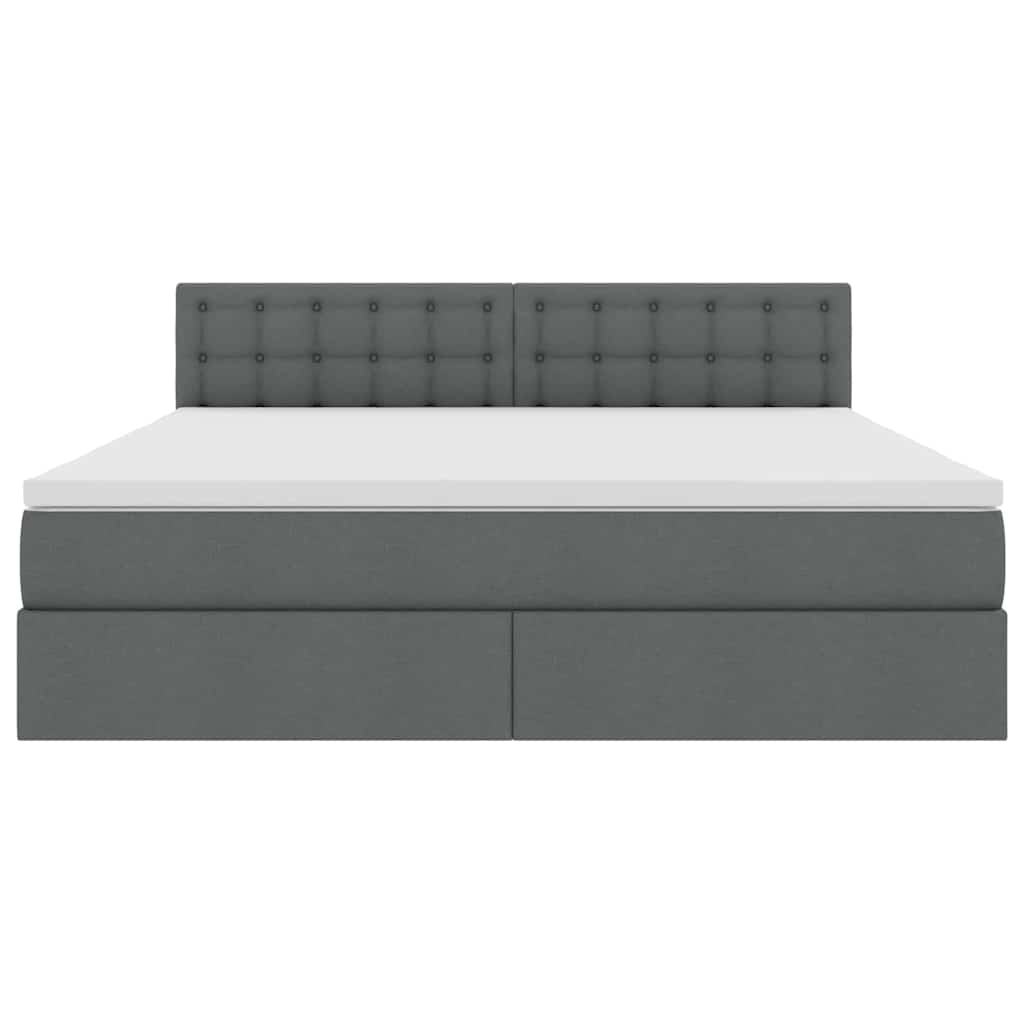 vidaXL Bett mit Stauraum und LED mit LED Dunkelgrau 160 x 200 cm Stoff