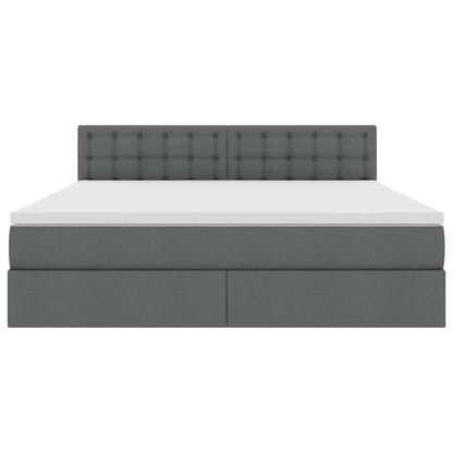 vidaXL Bett mit Stauraum und LED mit LED Dunkelgrau 160 x 200 cm Stoff