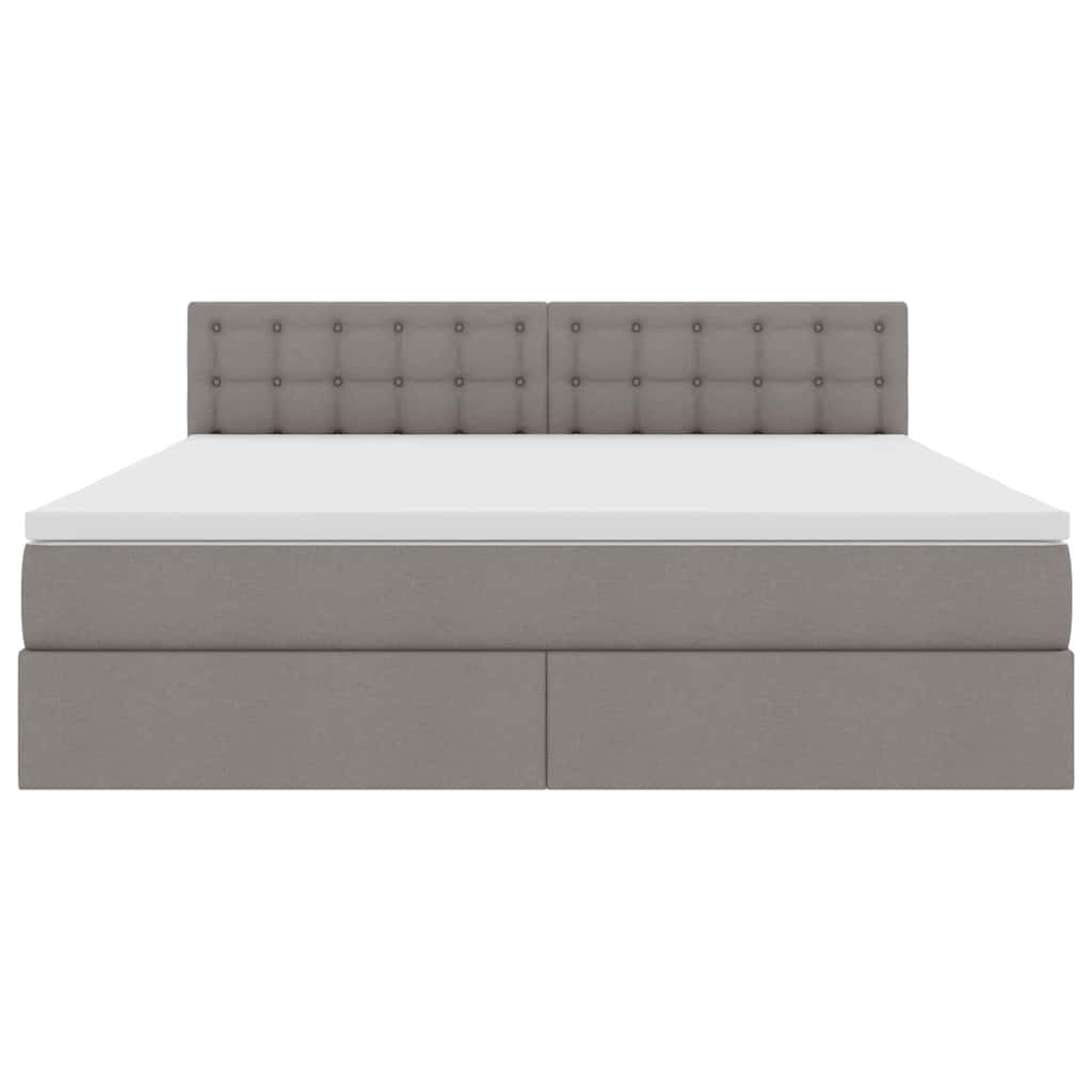 vidaXL Bett mit Stauraum und LED mit Matratze Taupe 160 x 200 cm Stoff
